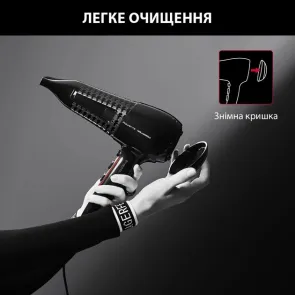 Фен Rowenta x Karl Lagerfeld Powerline, 2100Вт, 3 режима, диффузор, иониз-я, холл. обдув, черный №6