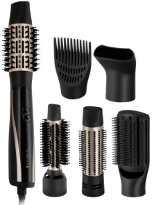 Фен-щетка Remington Blow Dry&Style Caring, 1200Вт, 2 режима, иониз-я, холл. обдув, кейс для хранения, керамика, черно-золотой №4