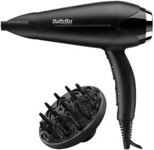 Фен Babyliss, 2200Вт, 3 режима, диффузор, иониз-я, холл. обдув, черный №2