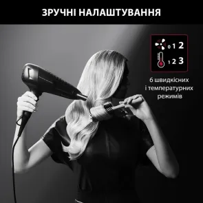 Фен Rowenta Studio Dry Karl Lagerfeld, 2100Вт, 3 режима, холл. обдув, черный №11