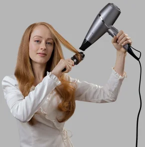 Фен Remington ProLuxe You Adaptive, 2400Вт, 3 режима, диффузор, иониз-я, холл. обдув, турбо режим, серый №7