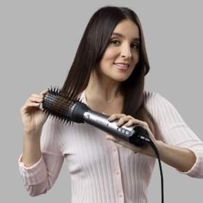 Фен-щетка Remington ProLuxe You Adaptive, 1000Вт, 3 режима, ионизация, холл. обдув, керамика, серый №8