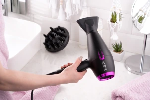 Фен Ardesto Violet PRO HD-Y221PRO,1750-2100Вт, 2 скорости, 3темп.режимы,диффузор, черный №7