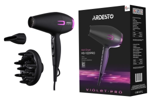 Фен Ardesto Violet PRO HD-Y221PRO,1750-2100Вт, 2 скорости, 3темп.режимы,диффузор, черный №11