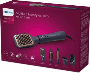 Фен-щетка Philips 5000 Series 1000Вт, 3 режима, ионизация, 5 насадок, синий №10
