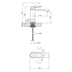 Набор 2 в 1 душова система Kroner Makon-C063 + змішувач Makon-C010 №16