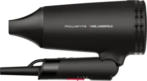 Фен Rowenta Karl Lagerfeld Express Style дорожный, 1600Вт, 2 режима, холл. обдув, складная ручка, черный №6