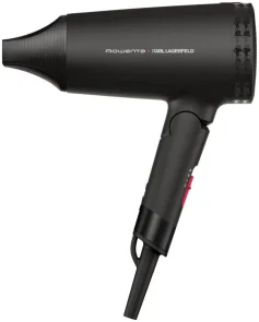 Фен Rowenta Karl Lagerfeld Express Style дорожный, 1600Вт, 2 режима, холл. обдув, складная ручка, черный №9
