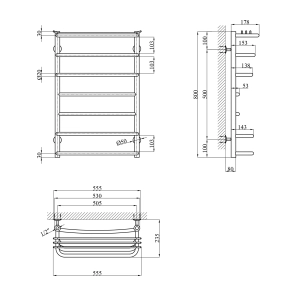 Полотенцесушитель водяной Kroner KRP Stern WT800x500-7 №3