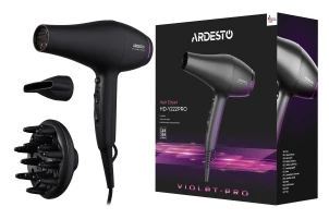 Фен Ardesto Violet PRO HD-Y222PRO, 1850-2200Вт, 2 скорости, 3темп.режима, диффузор, черный №8