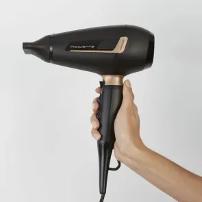 Фен Rowenta Pro Expert, 2200Вт, 3 режима, иониз-я, диффузор, 2 концентратора, холл. обдув, черный №9