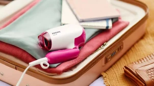 Фен Philips DryCare Essential дорожный, 1400Вт, 2 режима, холл. обдув, розовый №7