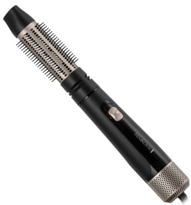 Фен-щетка Remington Blow Dry&Style Caring, 1000Вт, 2 режима, иониз-я, холл. обдув, чехол, керамика, черно-золотой №1