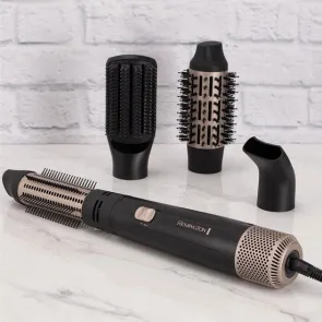 Фен-щетка Remington Blow Dry&Style Caring, 1000Вт, 2 режима, иониз-я, холл. обдув, чехол, керамика, черно-золотой №4