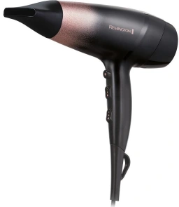 Фен Remington Rose Shimmer, 2200Вт, 3 режима, диффузор, иониз-я, холл. обдув, черно-розовый №3