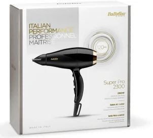 Фен Babyliss, 2300Вт, 3 режима, ионизация, холл. обдув, черный №6