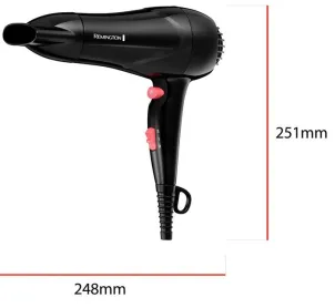 Фен Remington MyStylist, 1900Вт, 2 режима, иониз-я, холл. обдув, черный №6