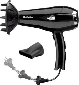 Фен Babyliss, 2000Вт, 3 режима, иониз-я, холл. обдув, смотка шнура, черный №3