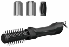 Фен-щетка Rowenta Renewal Brush Active, 1000Вт, 3 режима, иониз-я, холл. обдув, оборот. насадка, 2 насадки, керамика, черный