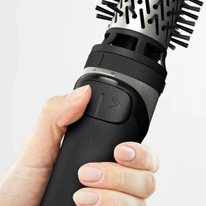 Фен-щетка Rowenta Renewal Brush Active, 1000Вт, 3 режима, иониз-я, холл. обдув, оборот. насадка, 5 насадок, керамика, черный №5