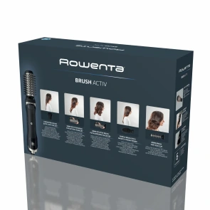 Фен-щетка Rowenta Renewal Brush Active, 1000Вт, 3 режима, иониз-я, холл. обдув, оборот. насадка, 5 насадок, керамика, черный №8