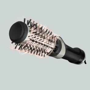 Фен-щетка Rowenta Renewal Brush Active, 1000Вт, 3 режима, иониз-я, холл. обдув, оборот. насадка, 5 насадок, керамика, черный №9