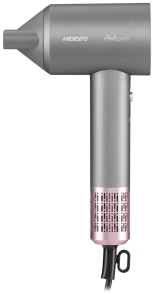 Фен Ardesto Pink Touch, 1600Вт, 2 швидкості, 3темп.режими, іонізація, дифузор, магнітні насадки, сірий+рожевий №1