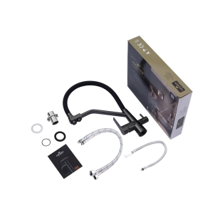 Змішувач для кухні з підключенням до фільтра Kroner KRP Edelstahl Klassisch - PVD03817BLK №9