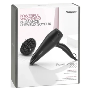 Фен Babyliss, 2000Вт, 2 режима, ионизация, холл. обдув, 2 насадки, черный №5