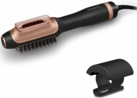 Фен-щетка Rowenta Reverso Dry&Brush 2в1, 1200Вт, 3 режима, иониз-я, холл. обдув, насадок-2, керамика, черно-золотистый.