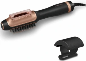 Фен-щетка Rowenta Reverso Dry&Brush 2в1, 1200Вт, 3 режима, иониз-я, холл. обдув, насадок-2, керамика, черно-золотистый. №1