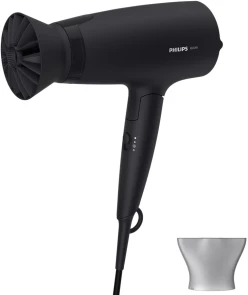 Фен Philips 3000 Series дорожный, 1600Вт, 3 режима, диффузор, холл. обдув, черный №1