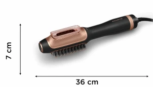 Фен-щетка Rowenta Reverso Dry&Brush 2в1, 1200Вт, 3 режима, иониз-я, холл. обдув, насадок-2, керамика, черно-золотистый. №9