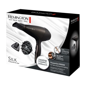Фен Remington Silk, 2400Вт, 3 режима, диффузор, иониз-я, холл. обдув, коричневый №6