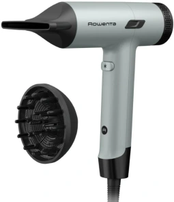 Фен Rowenta Tiny, 1600Вт, 3 режима, диффузор, иониз-я, холл. обдув, зелено-черный №1