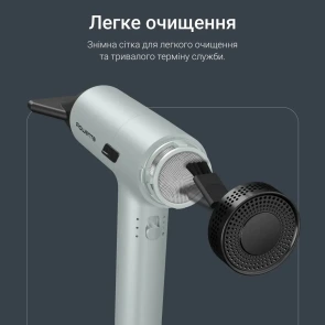 Фен Rowenta Tiny, 1600Вт, 3 режима, диффузор, иониз-я, холл. обдув, зелено-черный №4