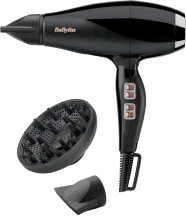 Фен Babyliss Air Power Pro, 2300Вт, 3 режима, диффузор, иониз-я, холл. обдув, керамика, черно-розовый