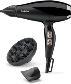 Фен Babyliss Air Power Pro, 2300Вт, 3 режима, диффузор, иониз-я, холл. обдув, керамика, черно-розовый №2