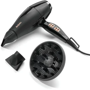 Фен Babyliss Air Power Pro, 2300Вт, 3 режима, диффузор, иониз-я, холл. обдув, керамика, черно-розовый №3