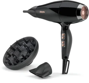 Фен Babyliss Air Power Pro, 2300Вт, 3 режима, диффузор, иониз-я, холл. обдув, керамика, черно-розовый №4