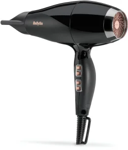 Фен Babyliss Air Power Pro, 2300Вт, 3 режима, диффузор, иониз-я, холл. обдув, керамика, черно-розовый №9