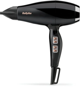 Фен Babyliss Air Power Pro, 2300Вт, 3 режима, диффузор, иониз-я, холл. обдув, керамика, черно-розовый №11
