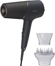 Фен Philips 5000 Series, 2300 Вт, 3 режима, диффузор, иониз-я, холл. обдув, черный