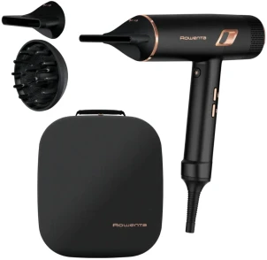 Фен Rowenta Ultimate Experience Maestria, 2000Вт, 3 режима, диффузор, кейс для хранения, иониз-я, холл. обдув, черный №1