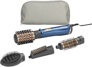 Фен-щітка Babyliss Style Pro, 1000Вт, 2 режими, іоніз-я, хол. Обдув, чохол для зберігання, кераміка, синій №1