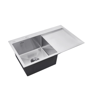 Комплект кухонна мийка Kroner Gebürstet-7849LHM + змішувач Edelstahl Klassisch-ESG03815BLK + дозатор Spender-016 №6