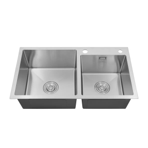 Комплект кухонна мийка Kroner Gebürstet-7843ZHM + змішувач Edelstahl Klassisch-ESG03817BLK + дозатор Spender-016 №4