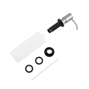 Комплект кухонна мийка Kroner Gebürstet-6350RHM + змішувач Küche-C031BLK + дозатор Spender-ECG049 №4