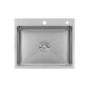 Комплект кухонна мийка Kroner Gebürstet-6050HM + змішувач Küche-C031BLK + дозатор Spender-016 №11
