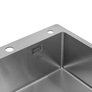 Комплект кухонна мийка Kroner Gebürstet-6050HM + змішувач Küche-C031BLK + дозатор Spender-016 №16